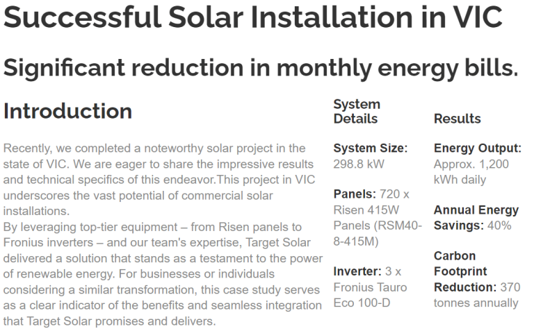 Commercial solar project case study